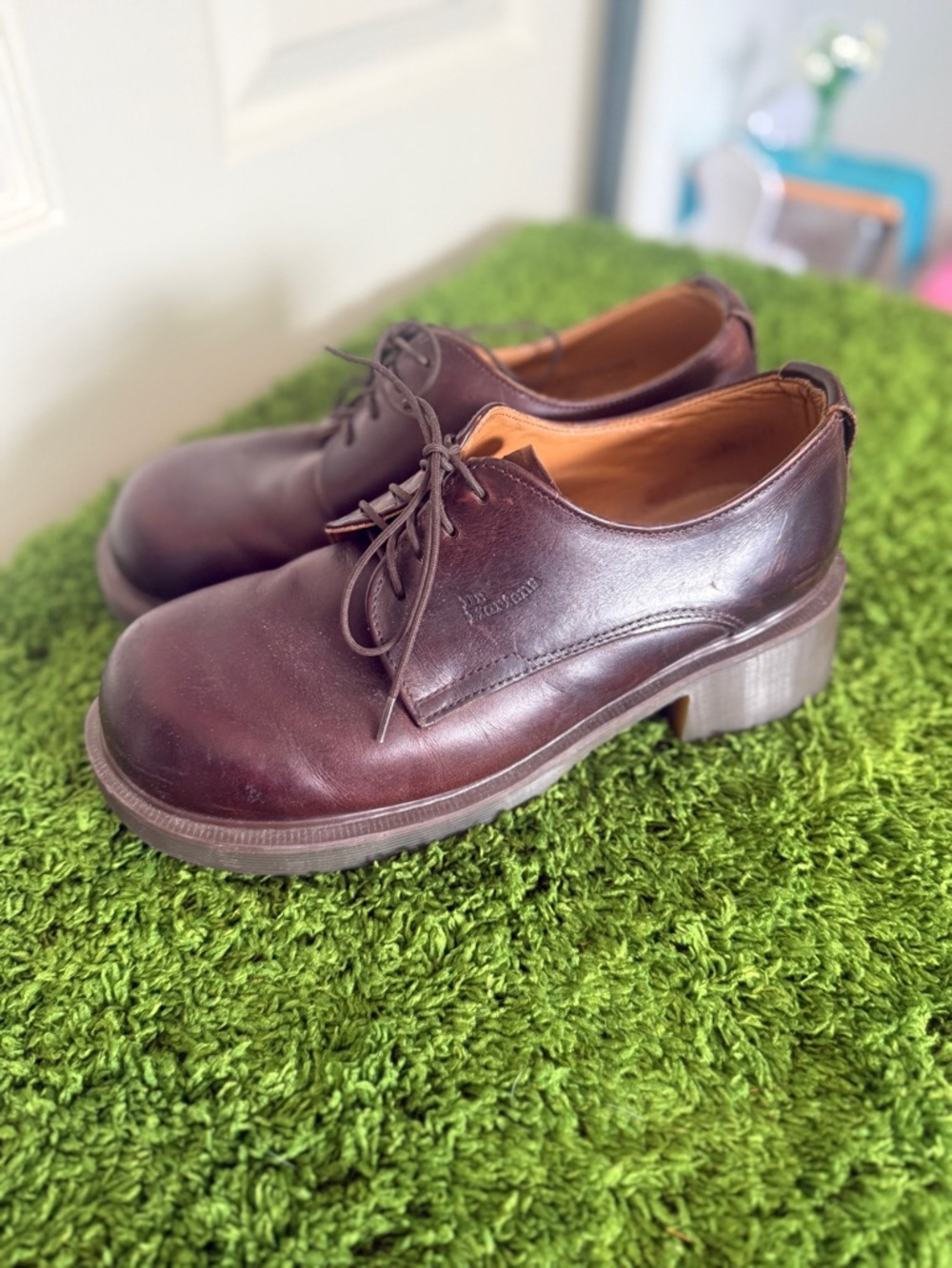 Dr. Martens Women's Burgundy Lace-Up Platform Shoes